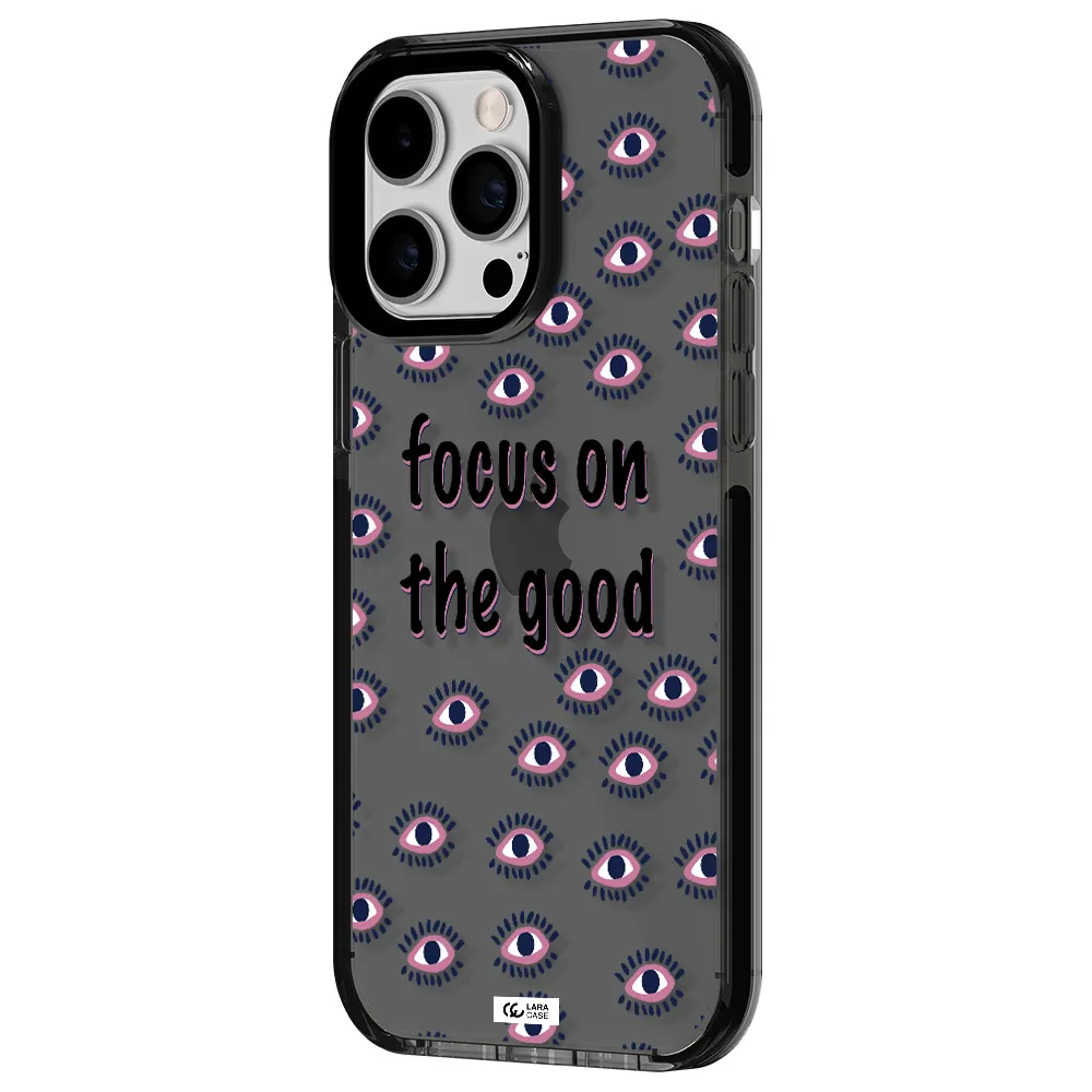 Focus On The Good Apple iPhone 14 pro max impact Smoke Black Case