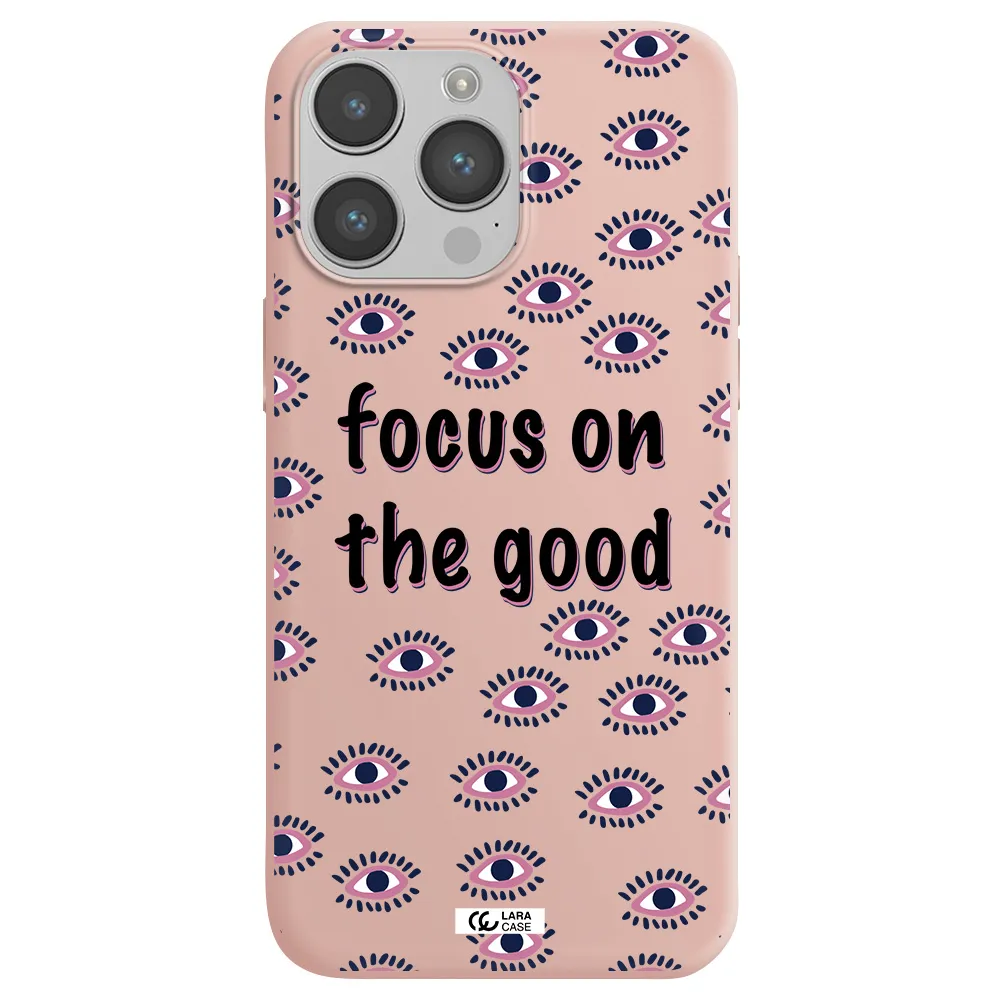 Focus On The Good Apple iPhone 14 pro max Silicone pastel pink Case