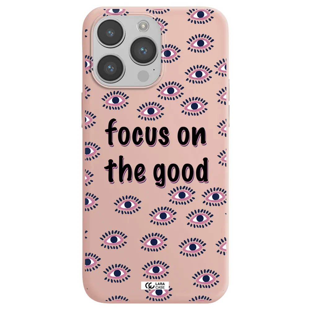 Focus On The Good Apple iPhone 14 pro Silicone pastel pink Case