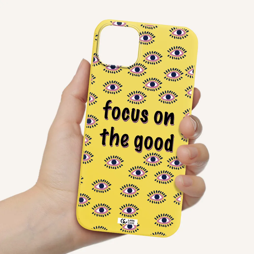 Focus On The Good Apple iPhone 14 Silicone canary yellow Case