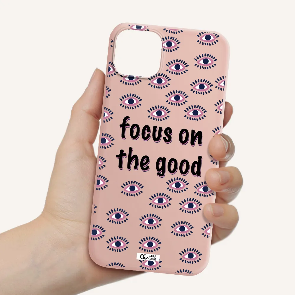 Focus On The Good Apple iPhone 14 Silicone pastel pink Case