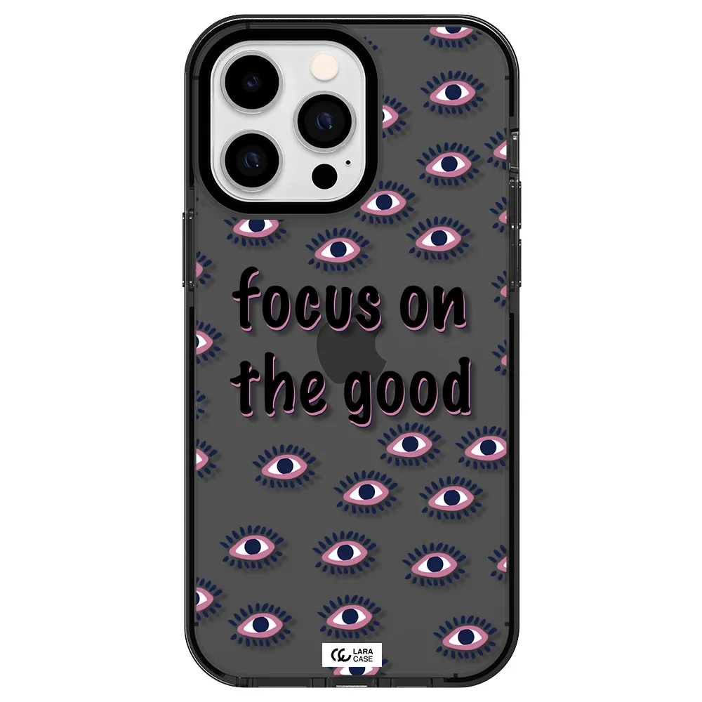 Focus On The Good Apple iPhone 15 Pro Max impact Smoke Black Case