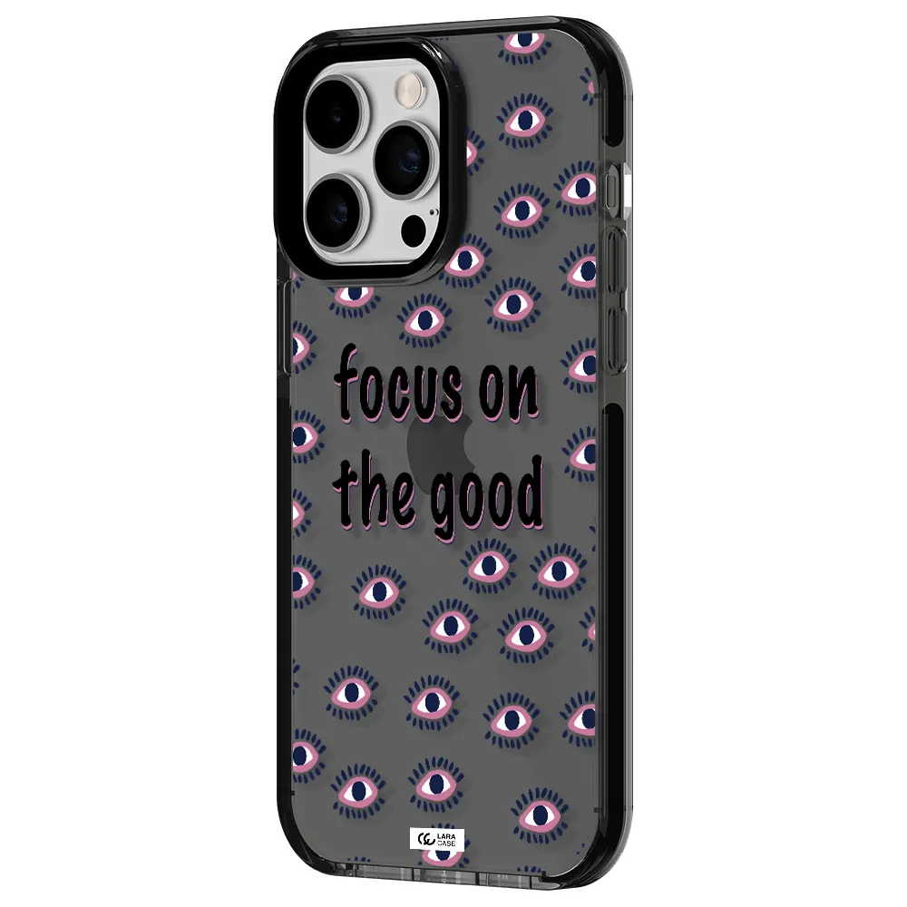 Focus On The Good Apple iPhone 15 Pro Max impact Smoke Black Case