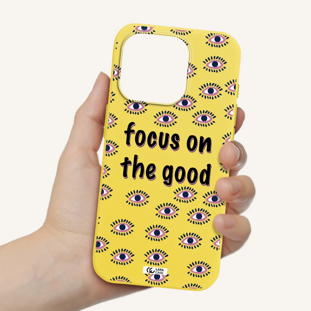 Focus On The Good Apple Iphone 15 Pro Silicone Canary Yellow Case