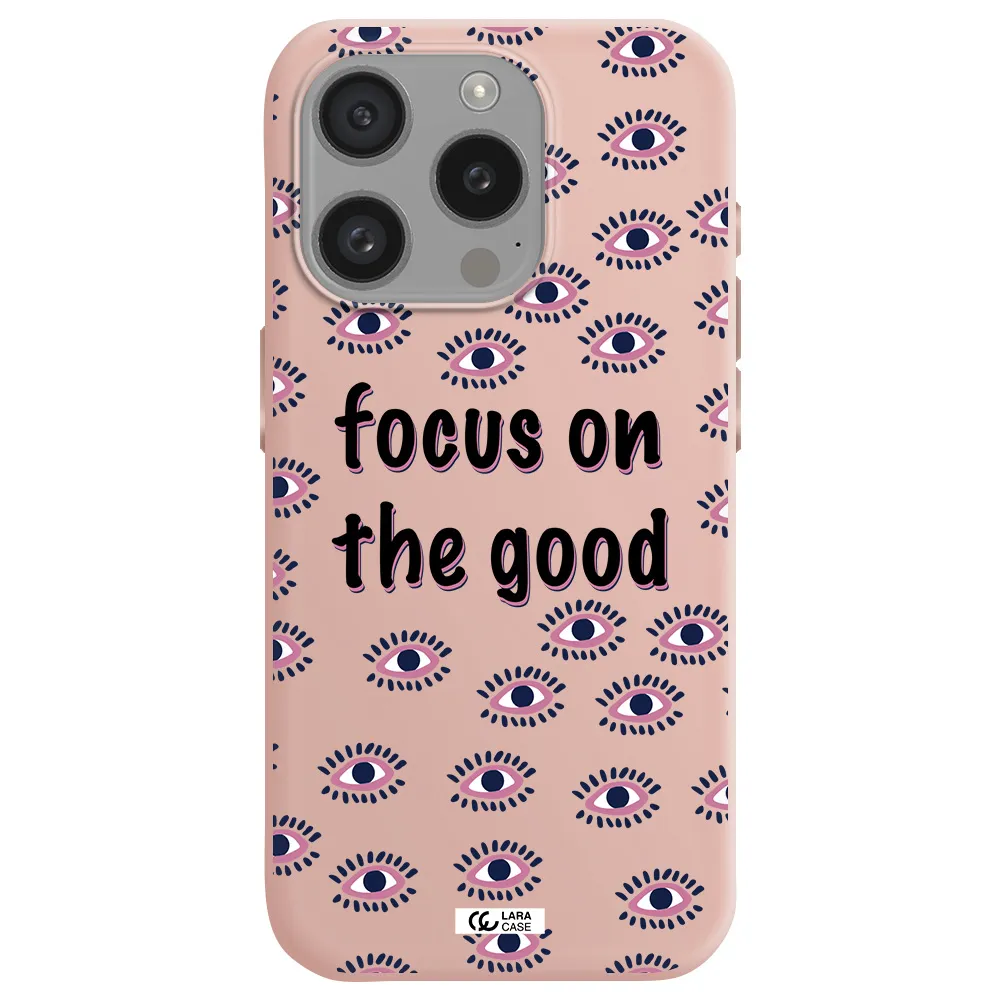 Focus On The Good Apple Iphone 15 Pro Silicone Pastel Pink Case