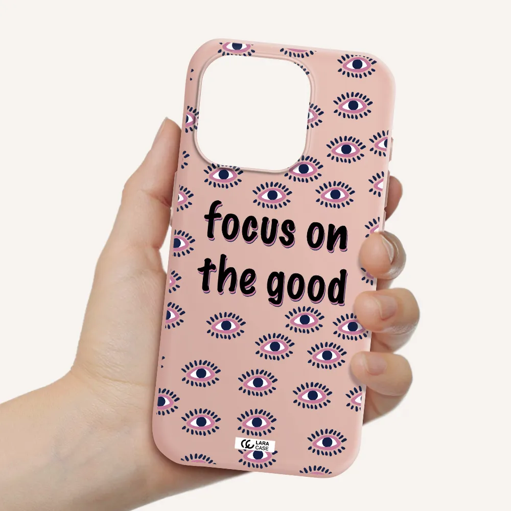 Focus On The Good Apple Iphone 15 Pro Silicone Pastel Pink Case