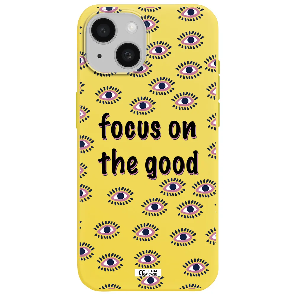 Focus On The Good Apple iPhone 15 Silicone canary yellow Case