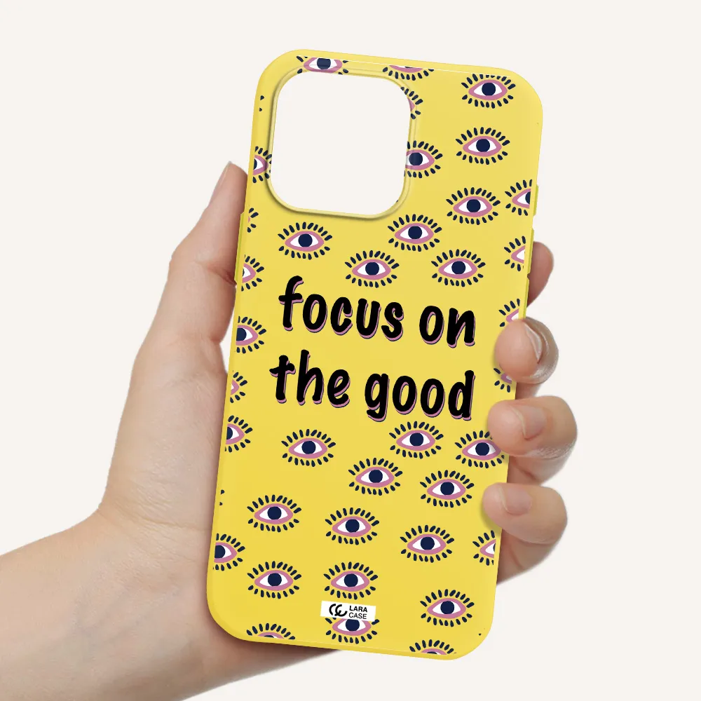 Focus On The Good Apple Iphone 16 Pro Max Silicone Canary Yellow Case