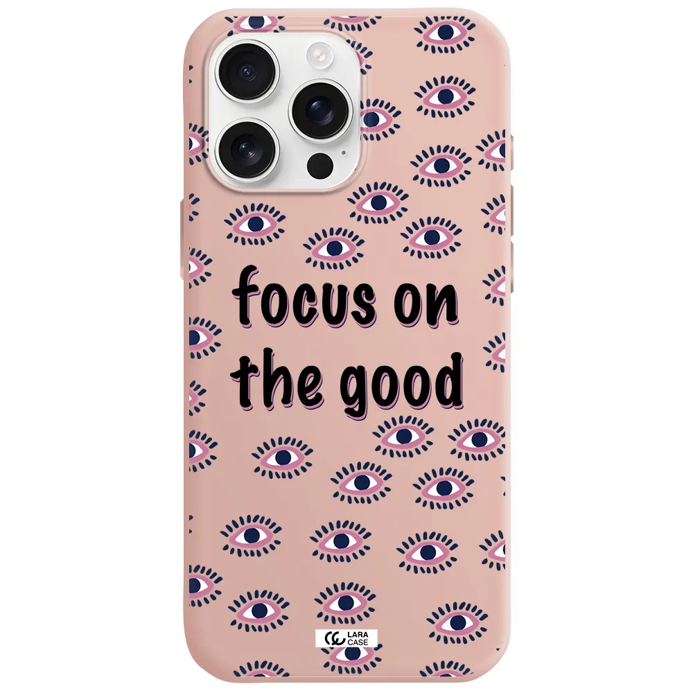 Focus On The Good Apple Iphone 16 Pro Max Silicone Pastel Pink Case