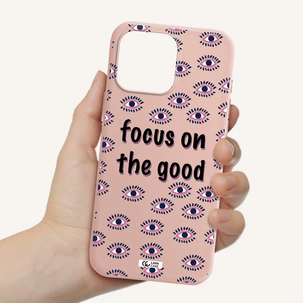 Focus On The Good Apple Iphone 16 Pro Max Silicone Pastel Pink Case