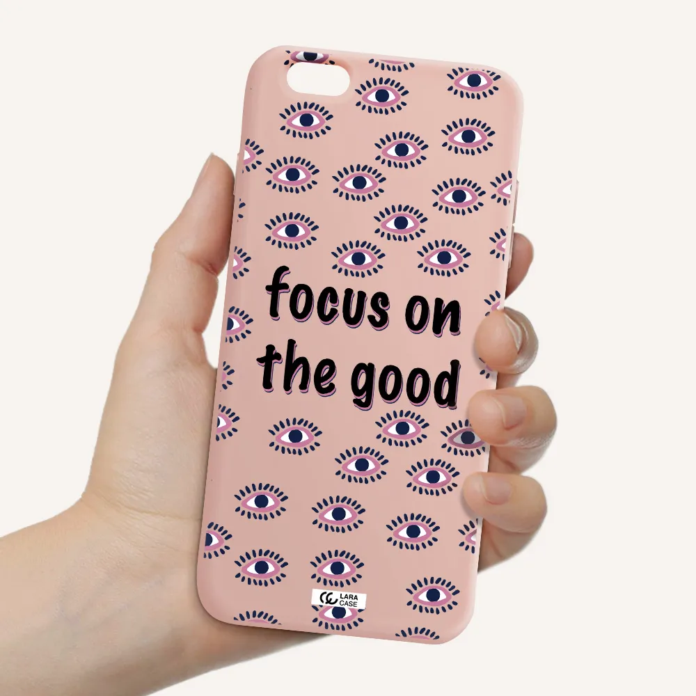 Focus On The Good Apple iPhone 6 s plus Silicone pastel pink Case