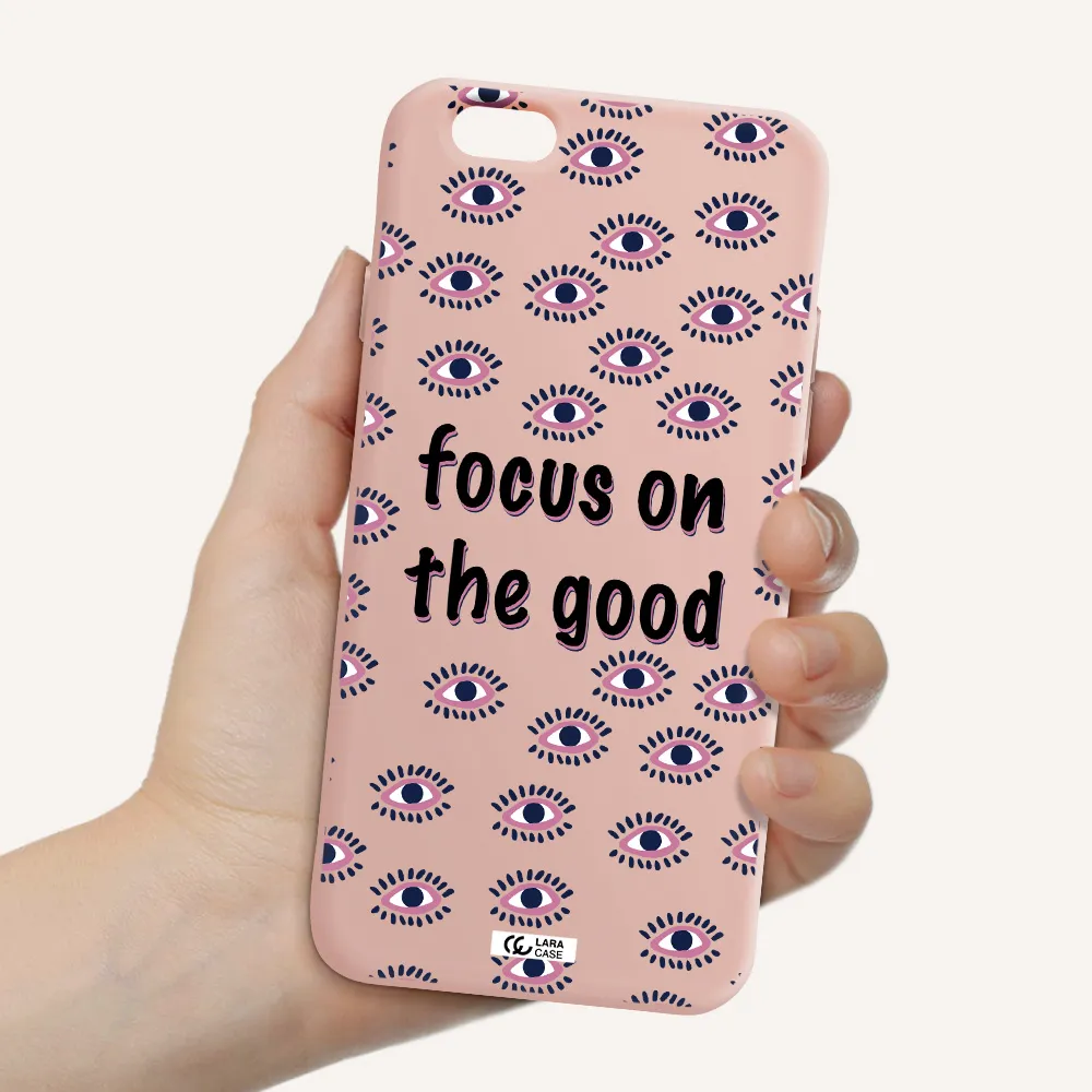 Focus On The Good Apple iPhone 6 Silicone pastel pink Case