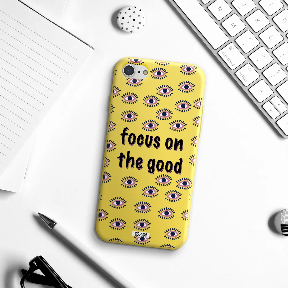 Focus On The Good Apple iPhone 8 Silicone canary yellow Case