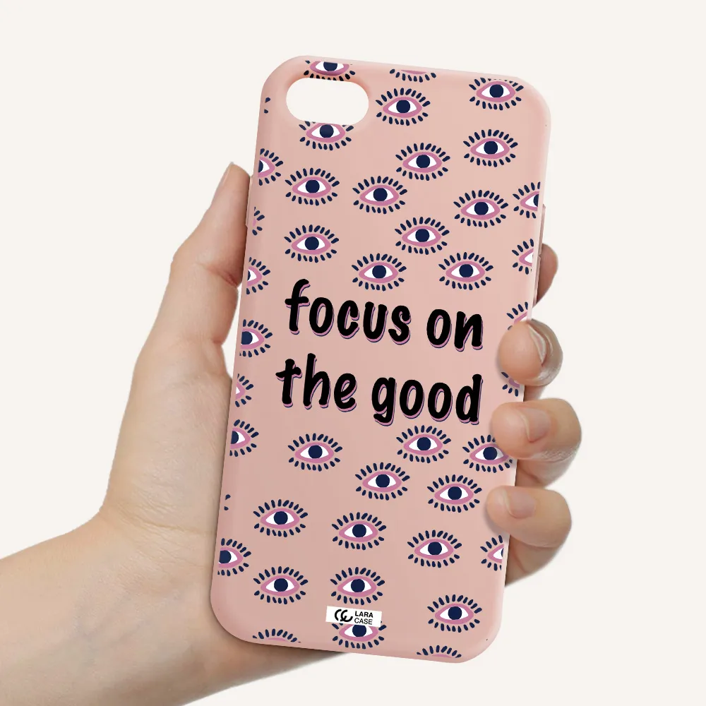 Focus On The Good Apple iPhone 8 Silicone pastel pink Case