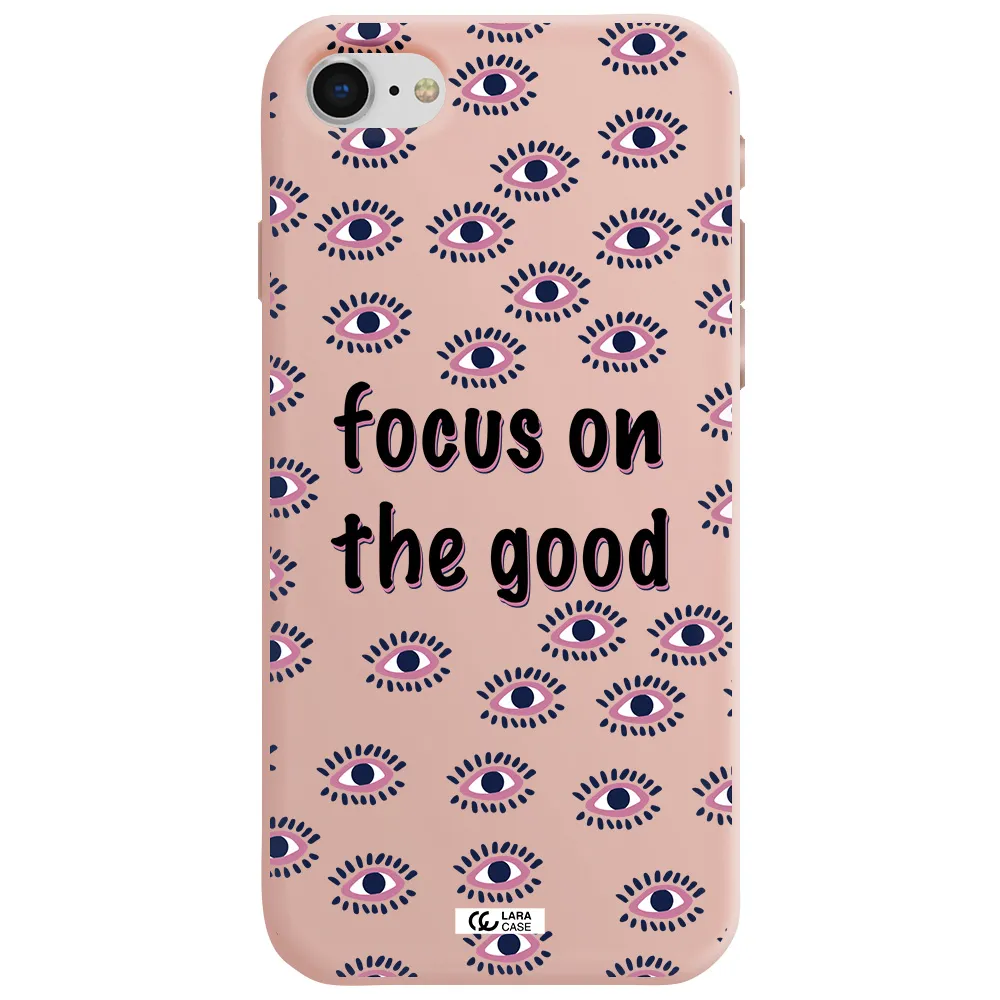 Focus On The Good Apple iPhone se 2020 Silicone pastel pink Case