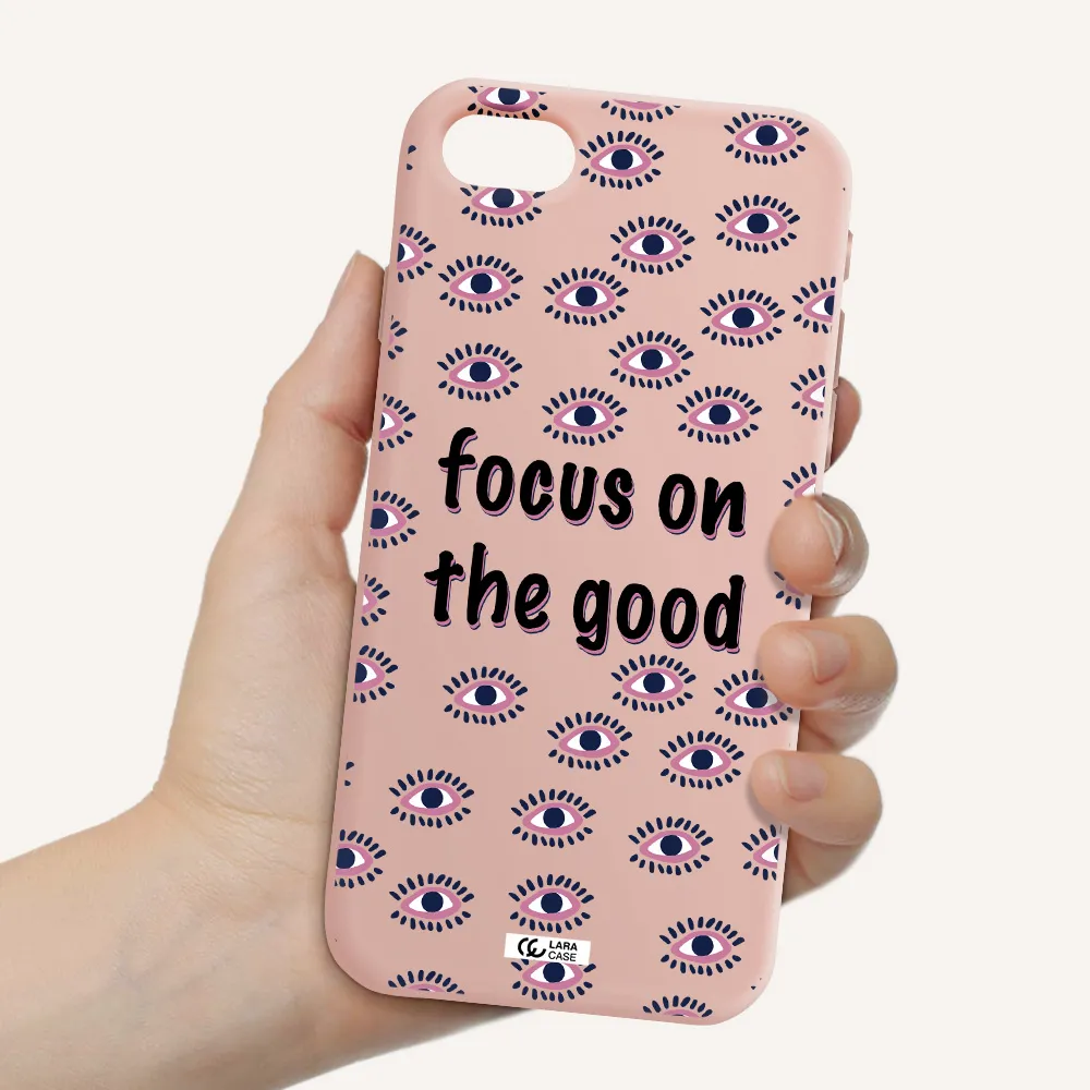 Focus On The Good Apple iPhone se 2020 Silicone pastel pink Case