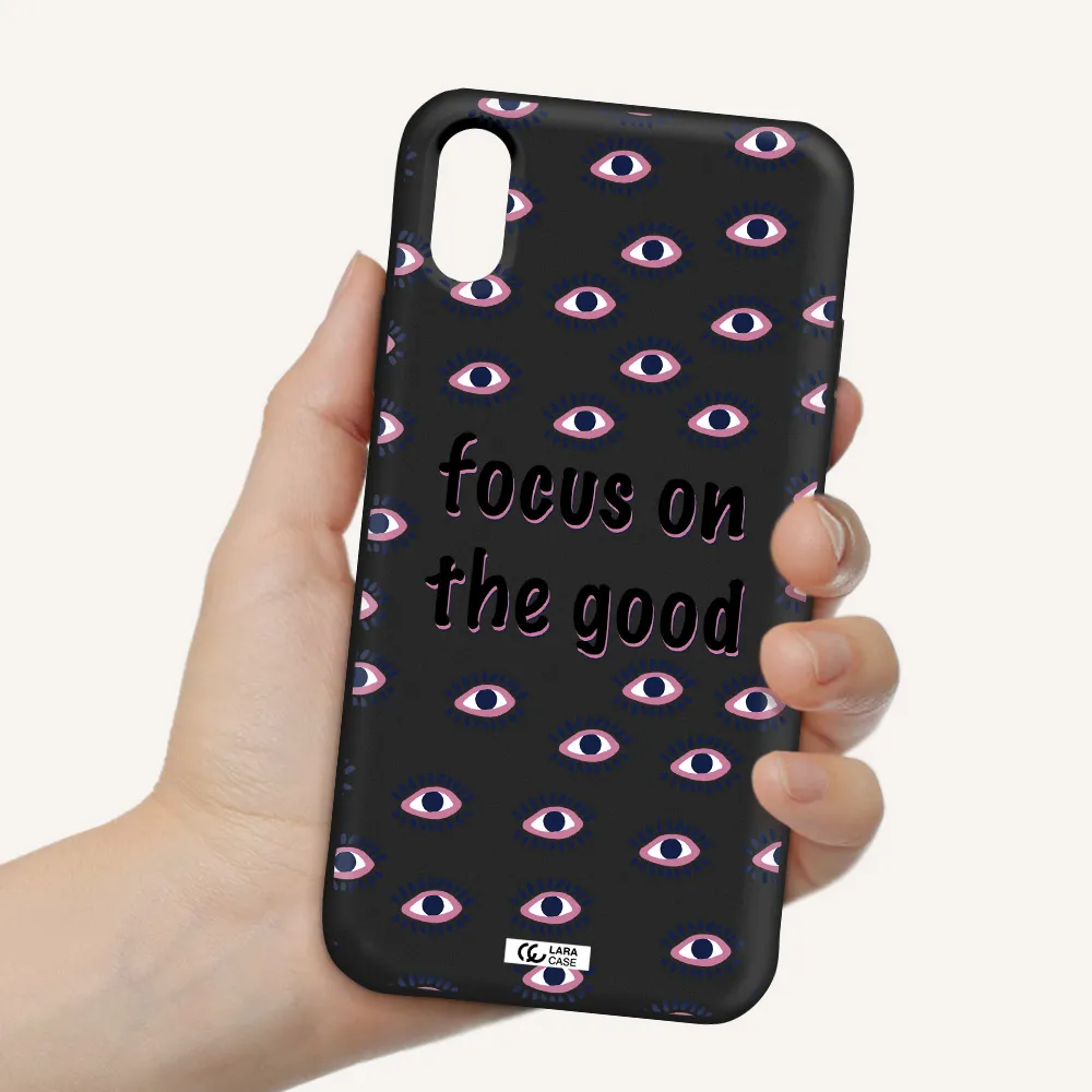 Focus On The Good Apple iPhone X Silicone black Case