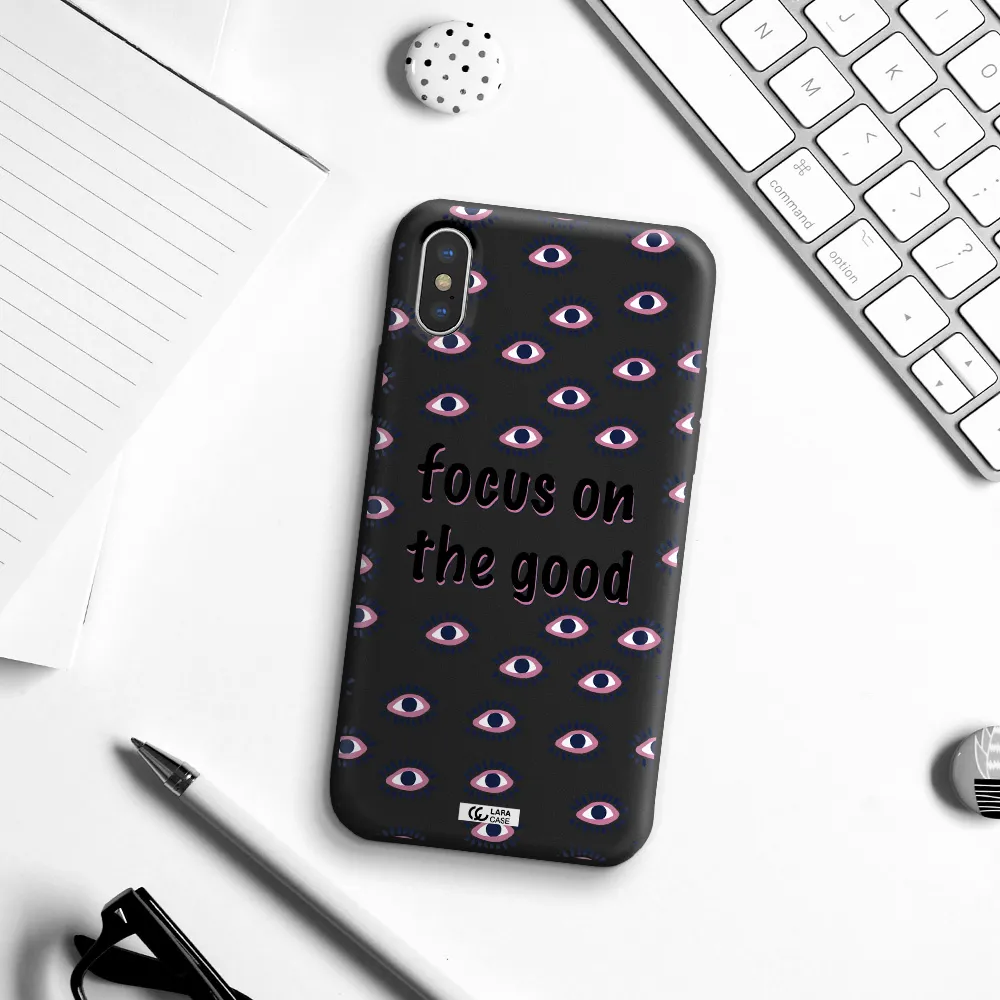 Focus On The Good Apple iPhone X Silicone black Case