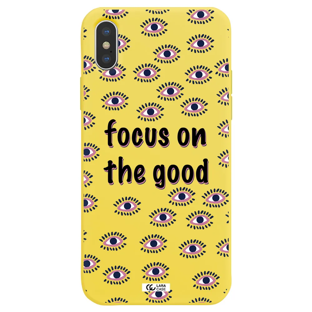 Focus On The Good Apple iPhone X Silicone canary yellow Case