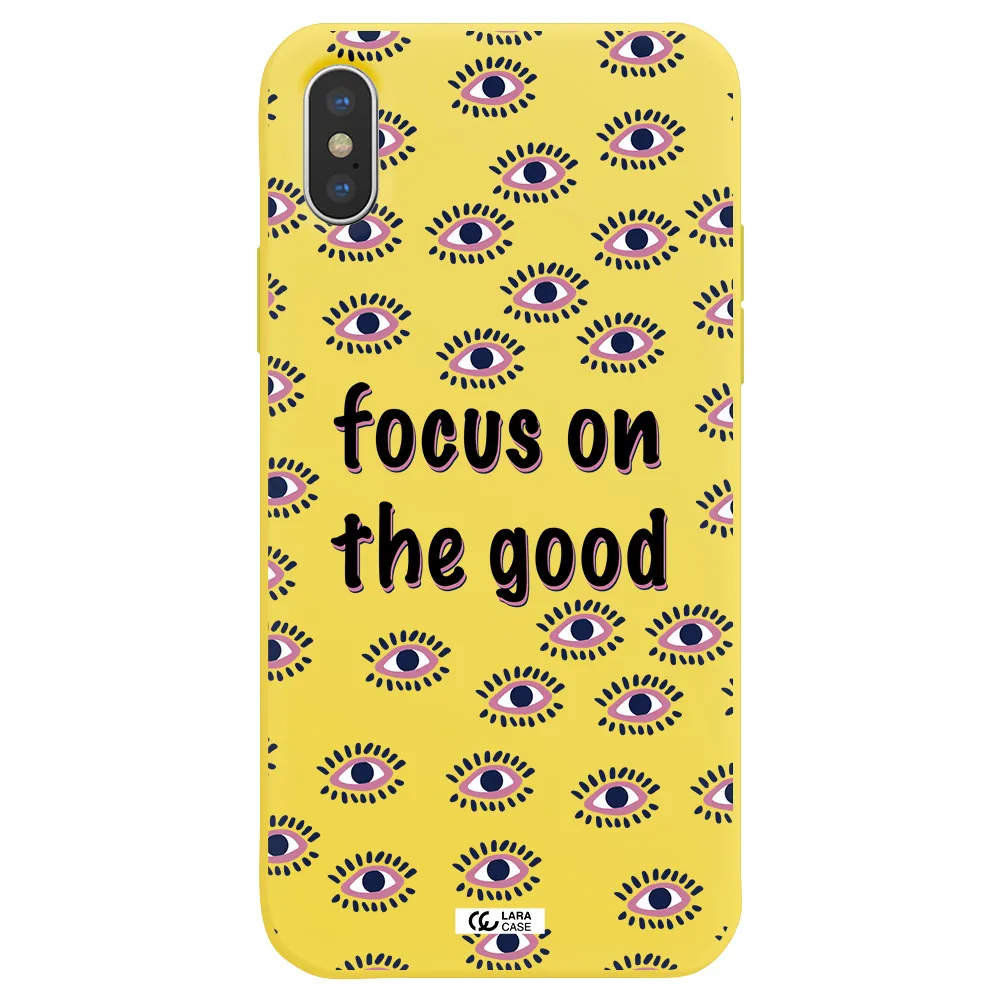 Focus On The Good Apple iPhone XS Silicone canary yellow Case