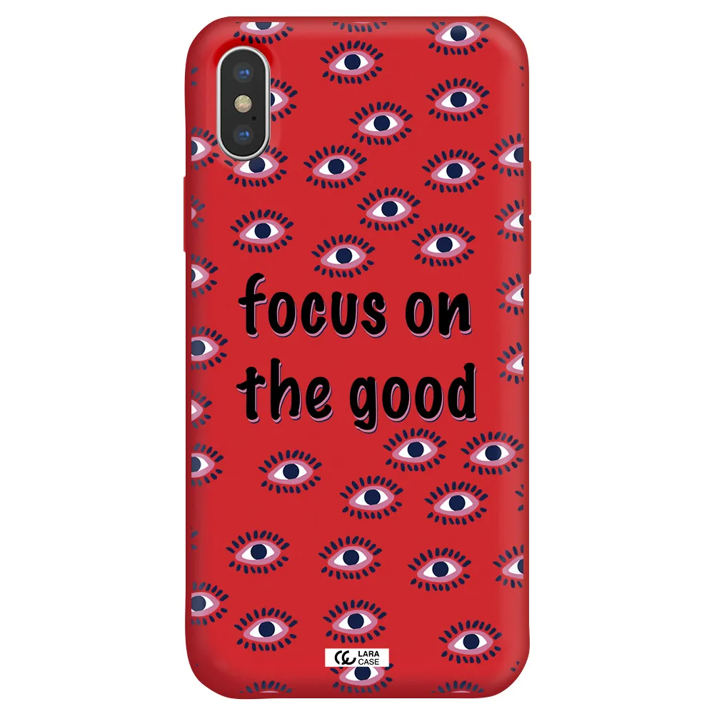 Focus On The Good Apple iPhone XS Silicone Imperial Red Case