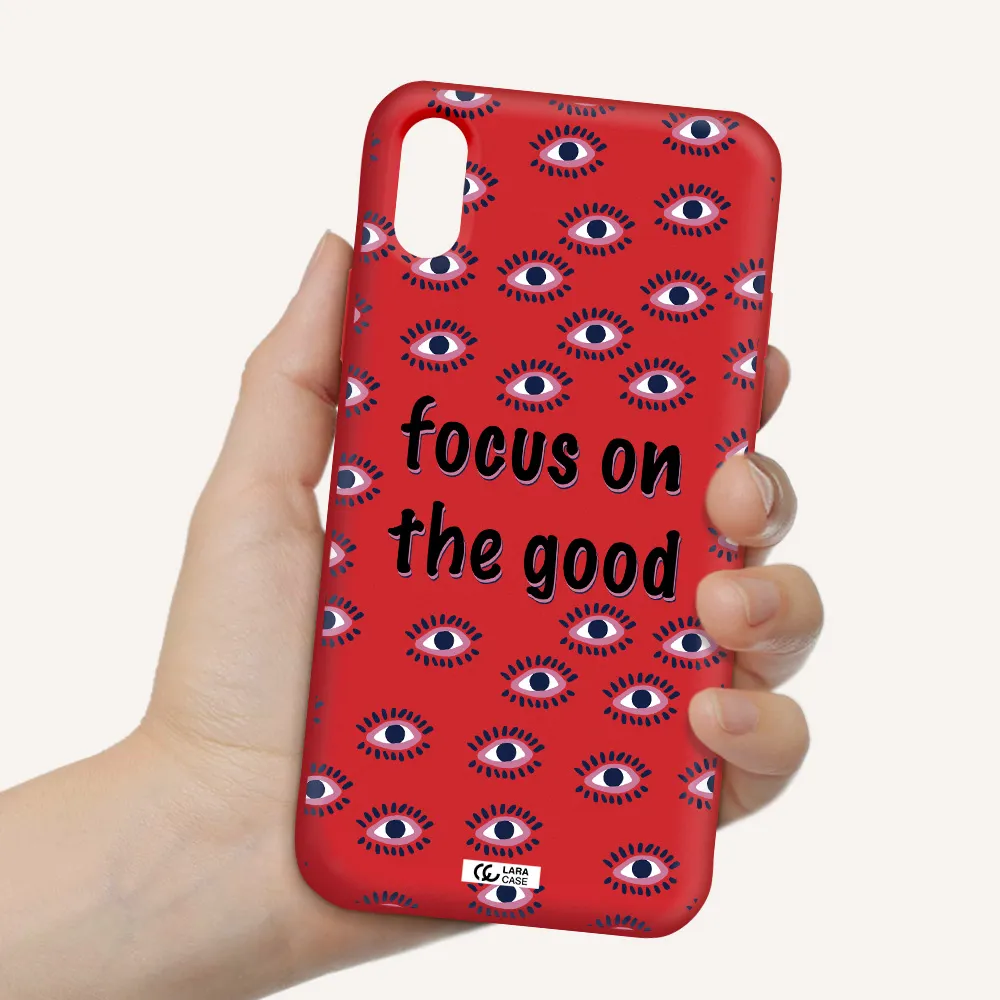 Focus On The Good Apple iPhone XS Silicone Imperial Red Case