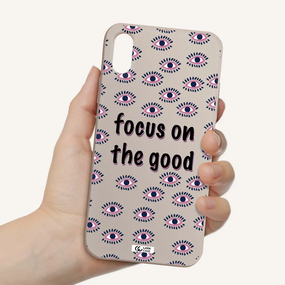 Focus On The Good Apple iPhone XS Silicone Stone Case