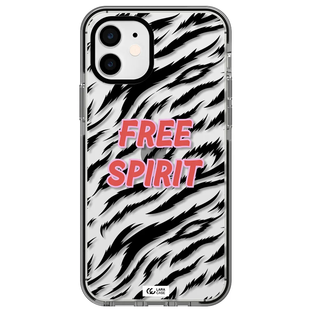 Free Spirit Apple iPhone 12 impact black border Case