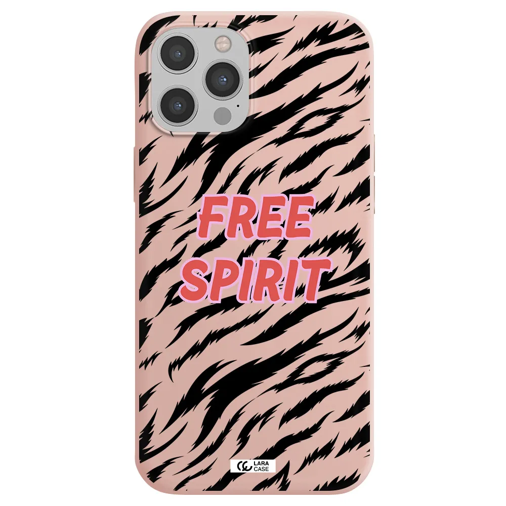 Free Spirit Apple iPhone 12 pro max Silicone pastel pink Case