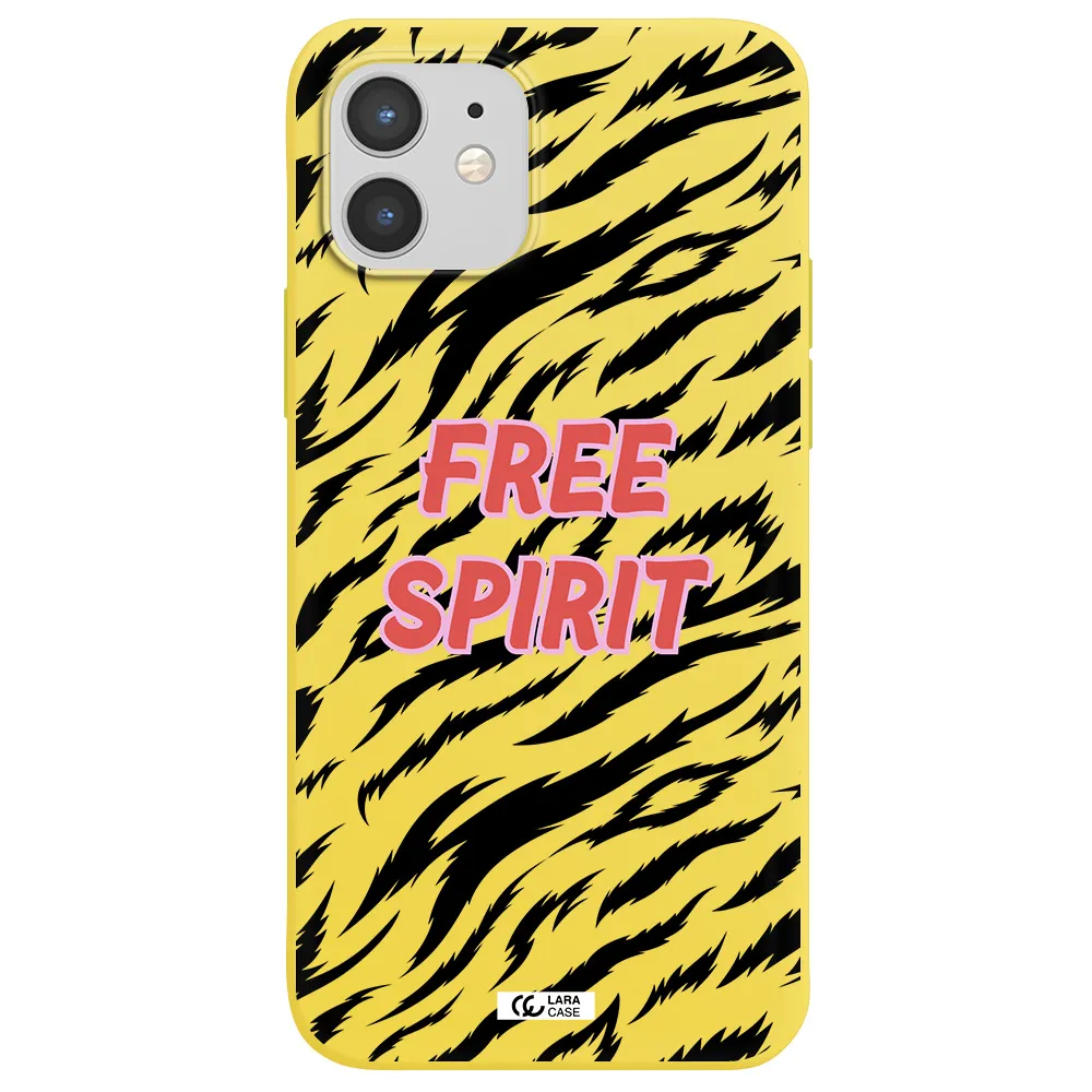 Free Spirit Apple iPhone 12 Silicone canary yellow Case