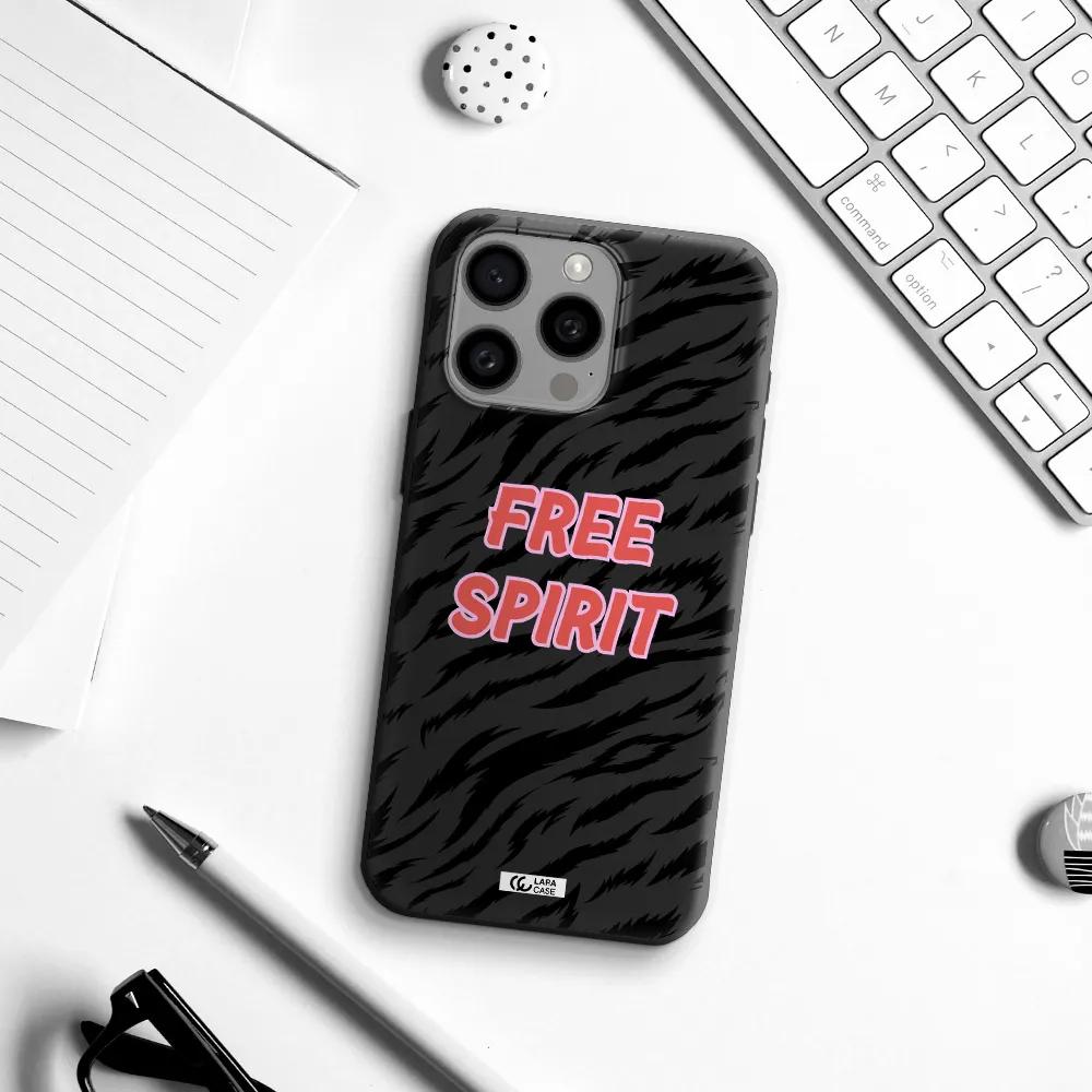 Free Spirit Apple Iphone 15 Pro max Silicone black Case
