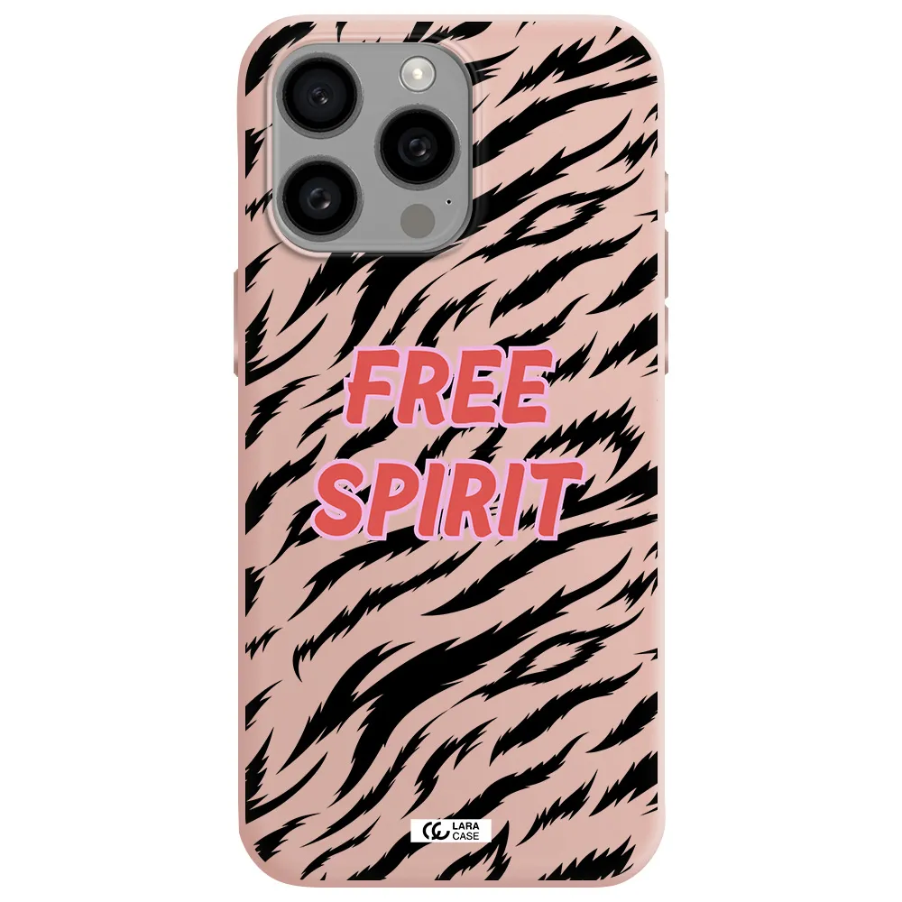 Free Spirit Apple Iphone 15 Pro max Silicone pastel pink Case