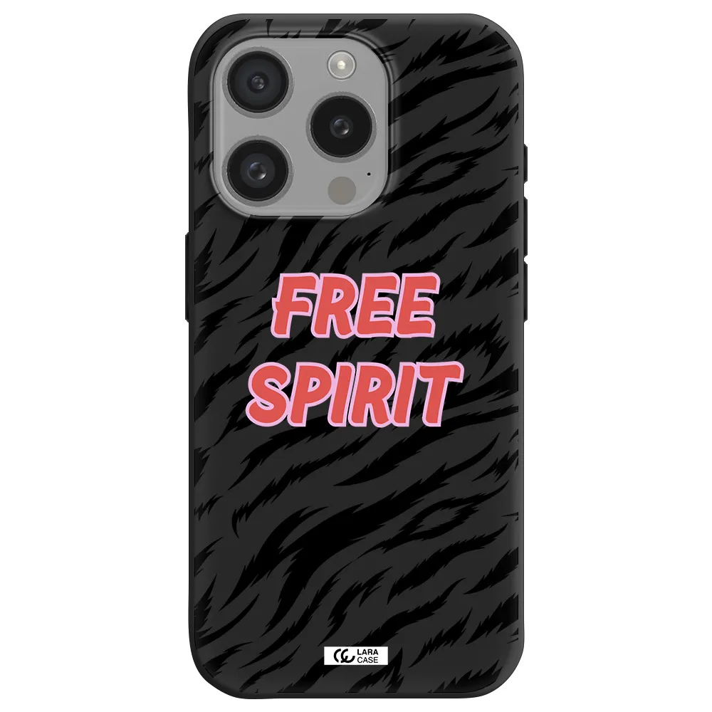 Free Spirit Apple Iphone 15 Pro Silicone Black Case