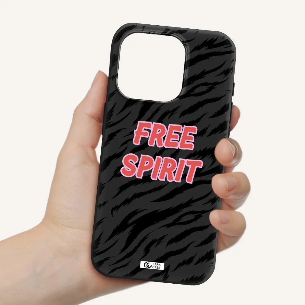 Free Spirit Apple Iphone 15 Pro Silicone Black Case