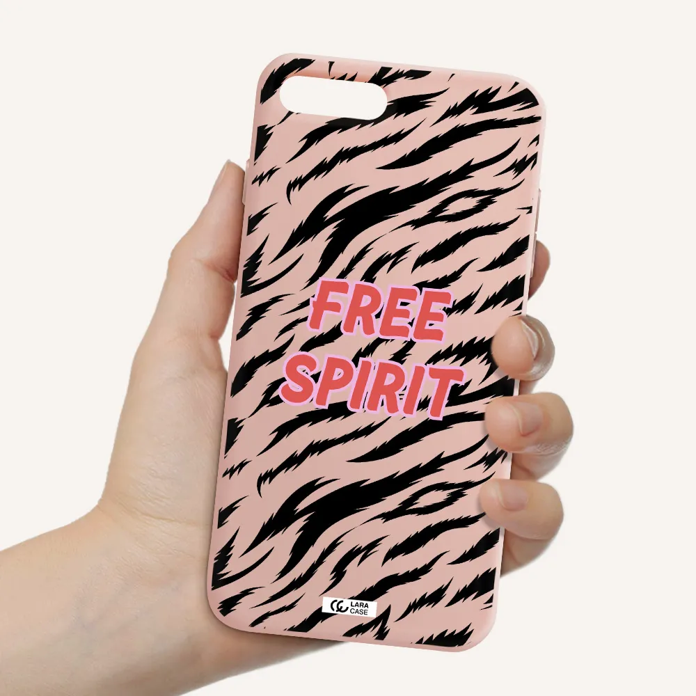 Free Spirit Apple iPhone 8 plus Silicone pastel pink Case