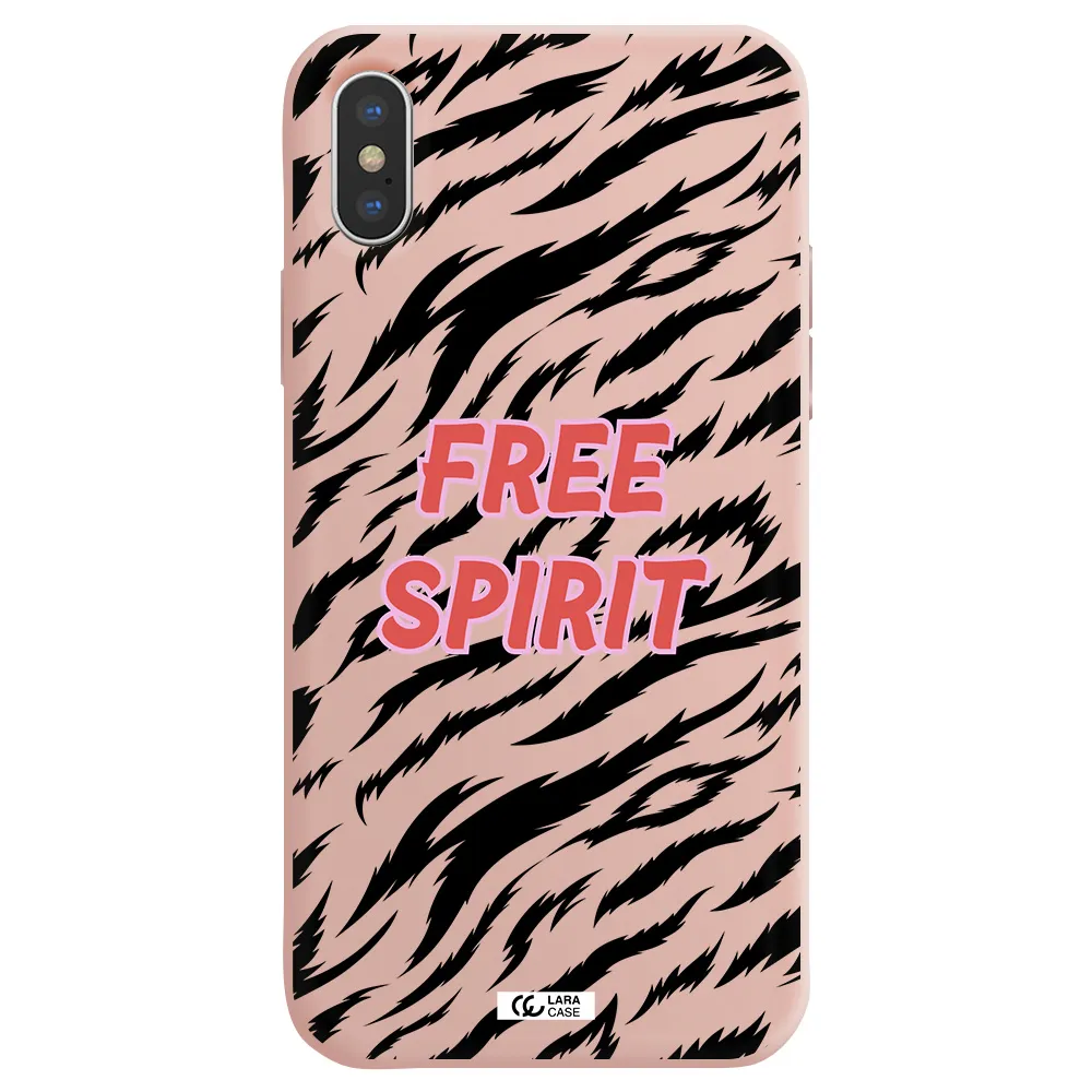 Free Spirit Apple iPhone X Silicone pastel pink Case