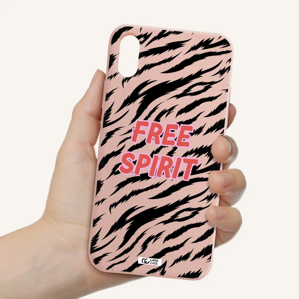 Free Spirit Apple iPhone XS Silicone pastel pink Case