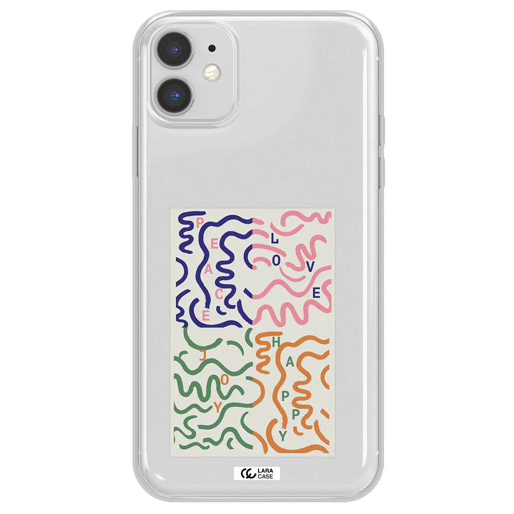 Peace,Love,Joy,Happy Apple iPhone 11 Clear TPU Case