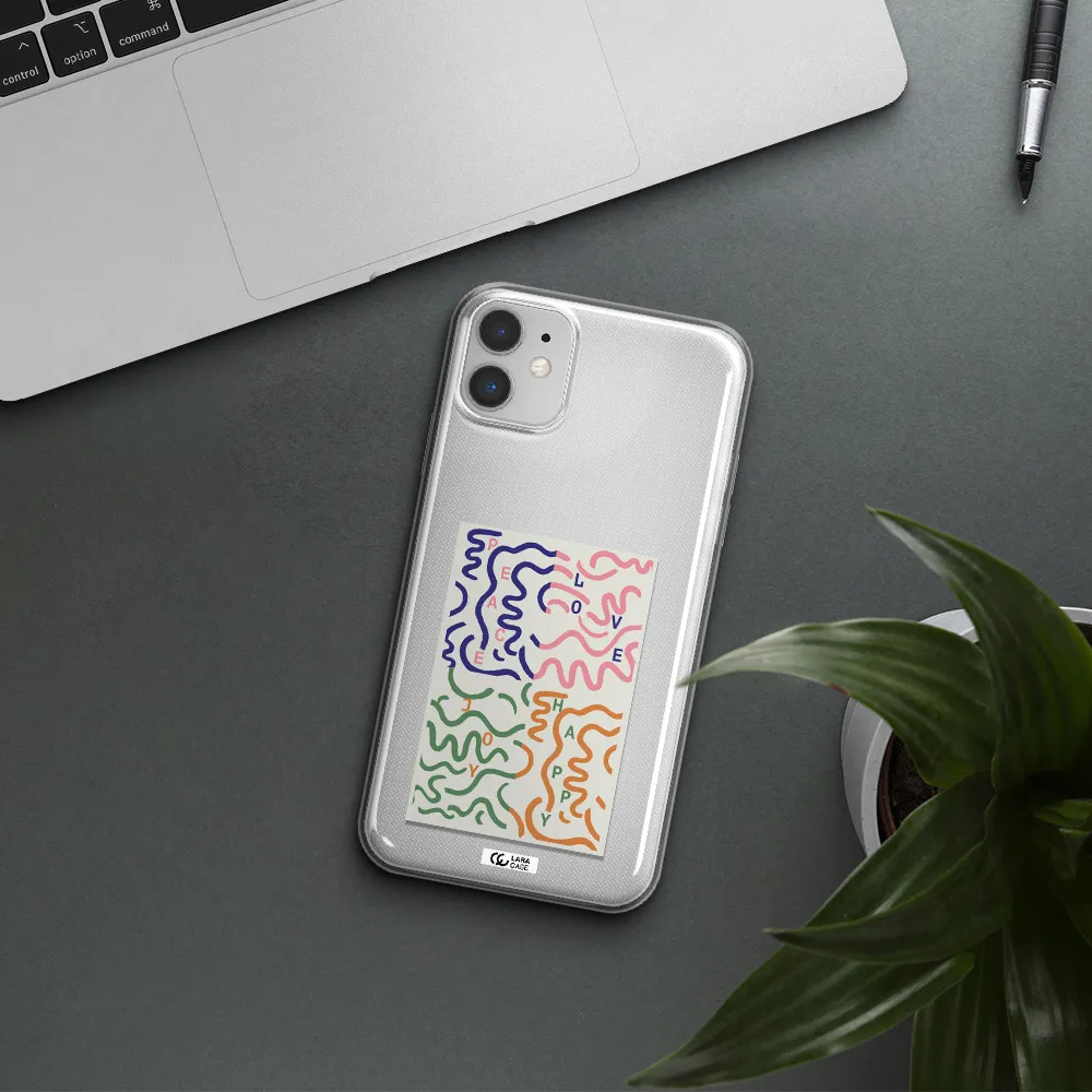 Peace,Love,Joy,Happy Apple iPhone 11 Clear TPU Case