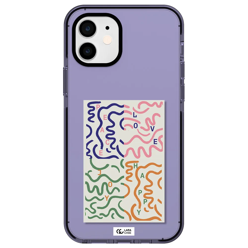 Peace,Love,Joy,Happy Apple iPhone 11 impact Lilac Case