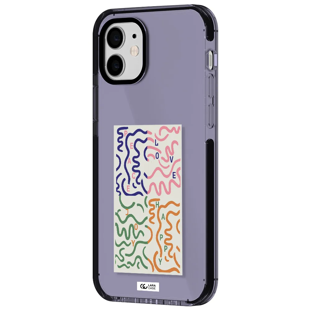 Peace,Love,Joy,Happy Apple iPhone 11 impact Lilac Case