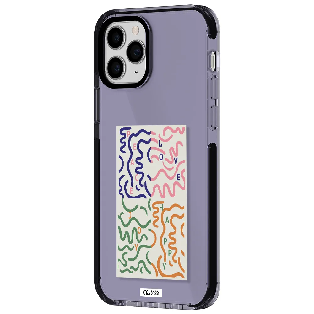 Peace,Love,Joy,Happy Apple iPhone 11 pro impact Lilac Case