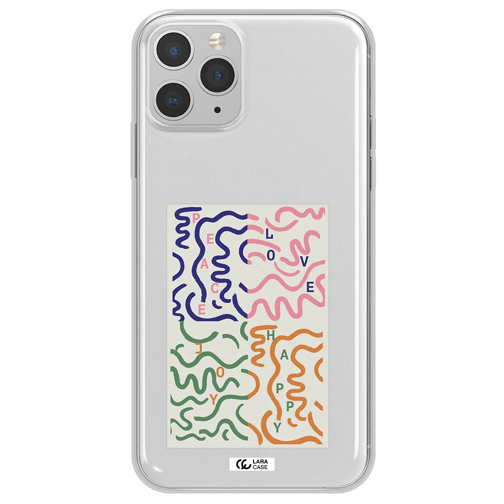 Peace,Love,Joy,Happy Apple iPhone 11 pro max Clear TPU Case