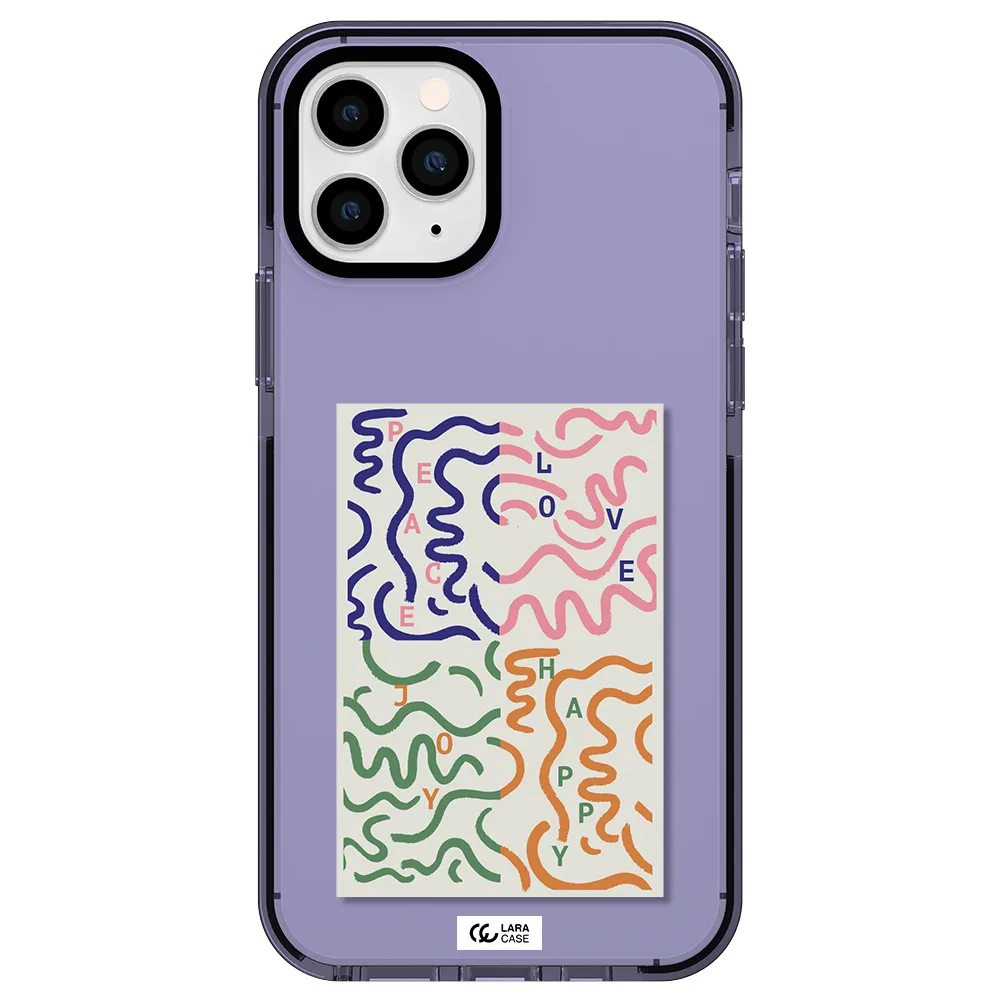 Peace,Love,Joy,Happy Apple iPhone 11 pro max impact Lilac Case