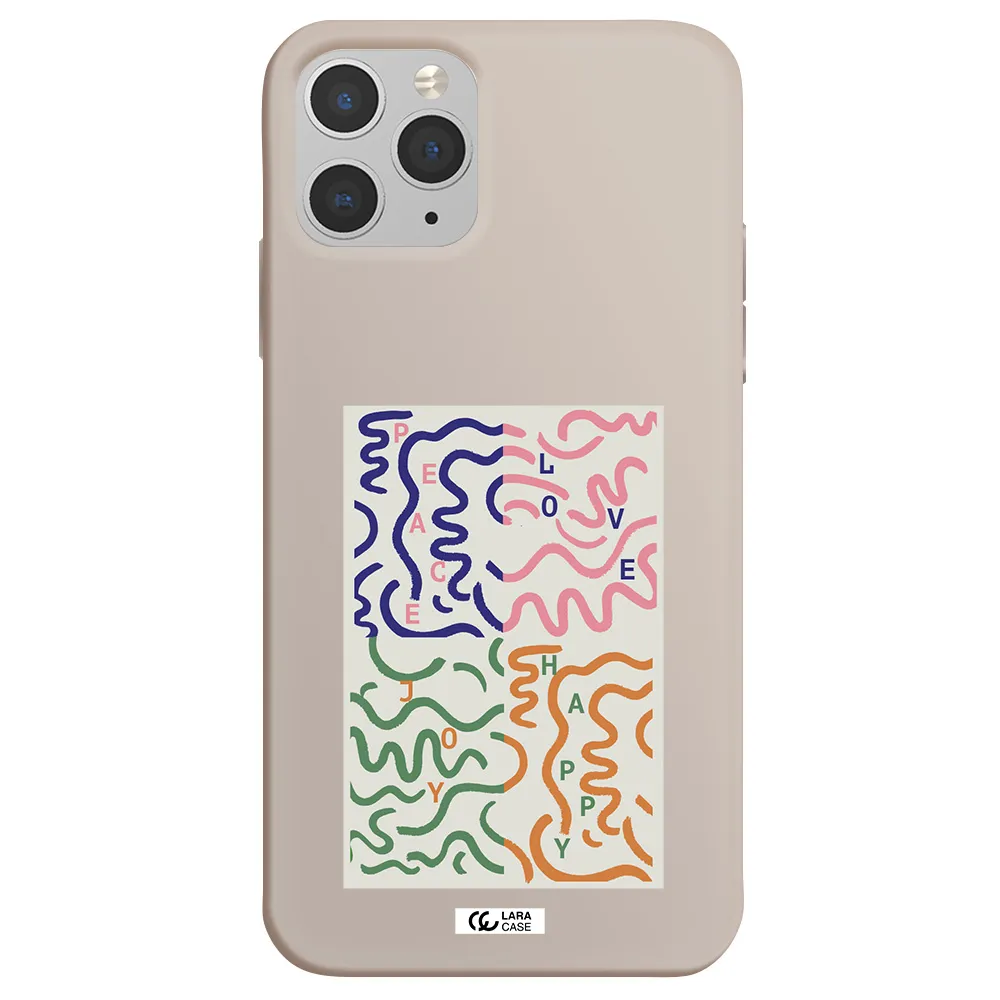 Peace,Love,Joy,Happy Apple iPhone 11 pro Silicone Stone Case