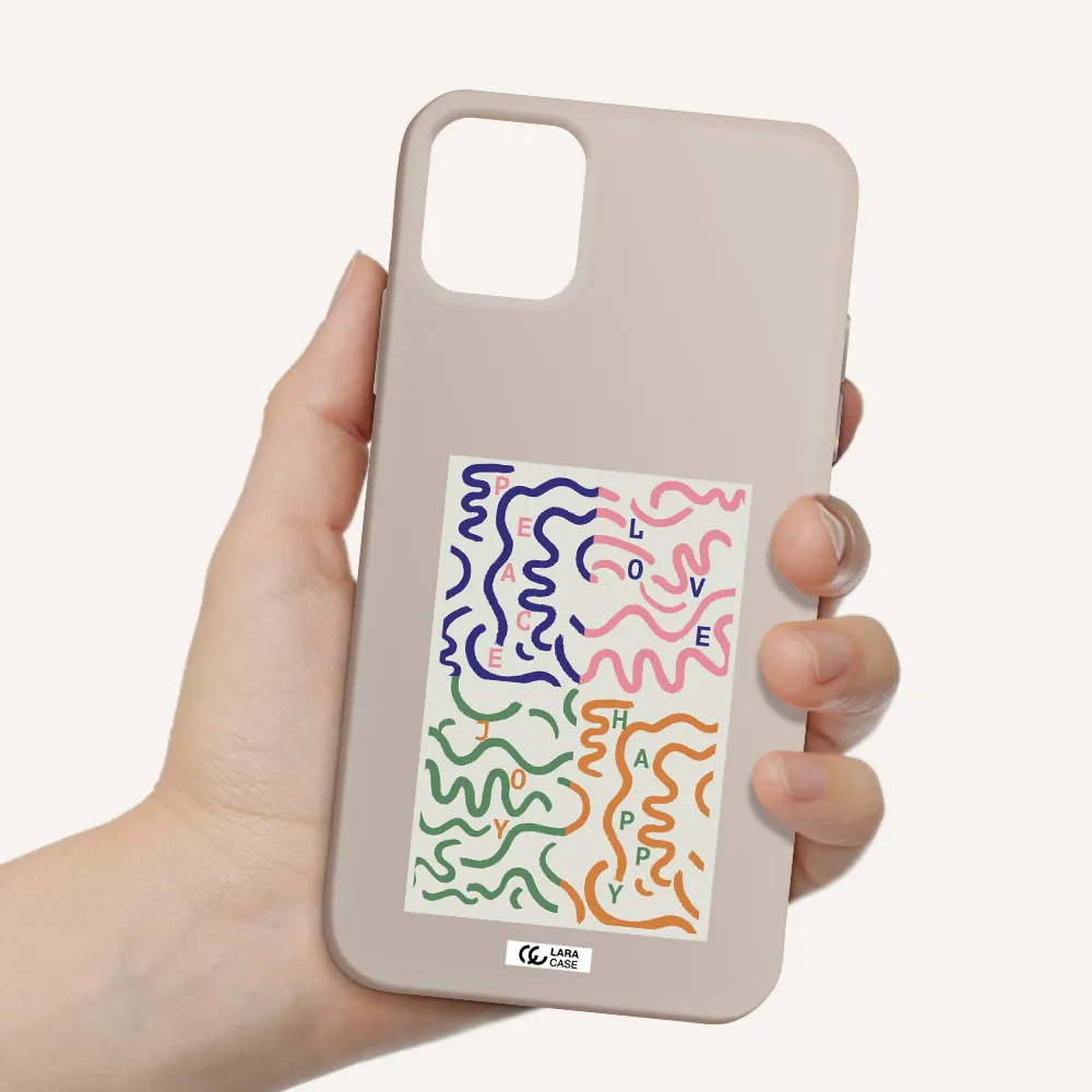 Peace,Love,Joy,Happy Apple iPhone 11 Silicone Stone Case
