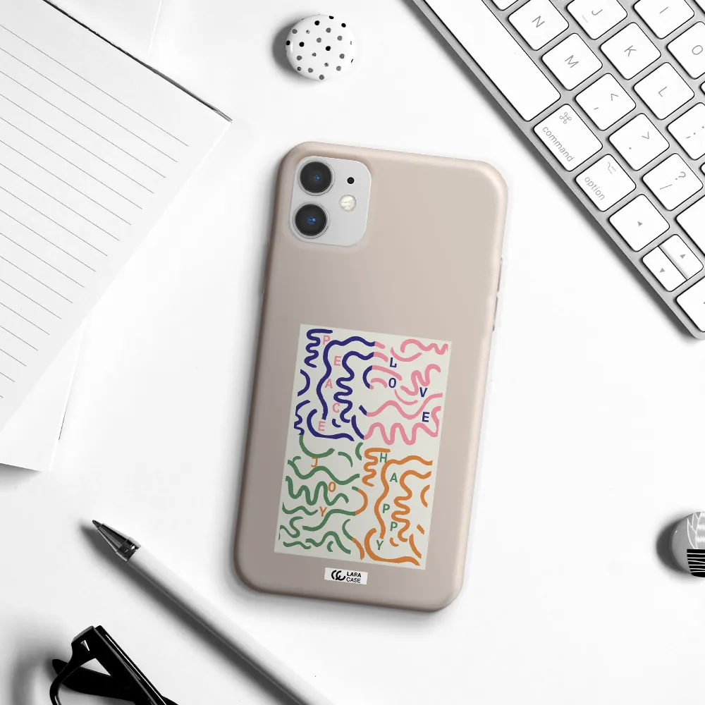 Peace,Love,Joy,Happy Apple iPhone 11 Silicone Stone Case