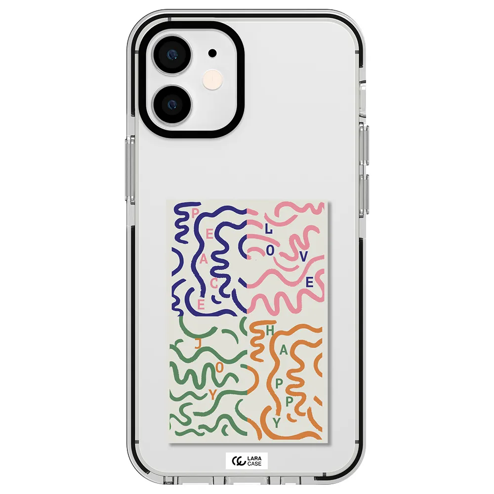 Peace,Love,Joy,Happy Apple iPhone 12 mini impact black border Case