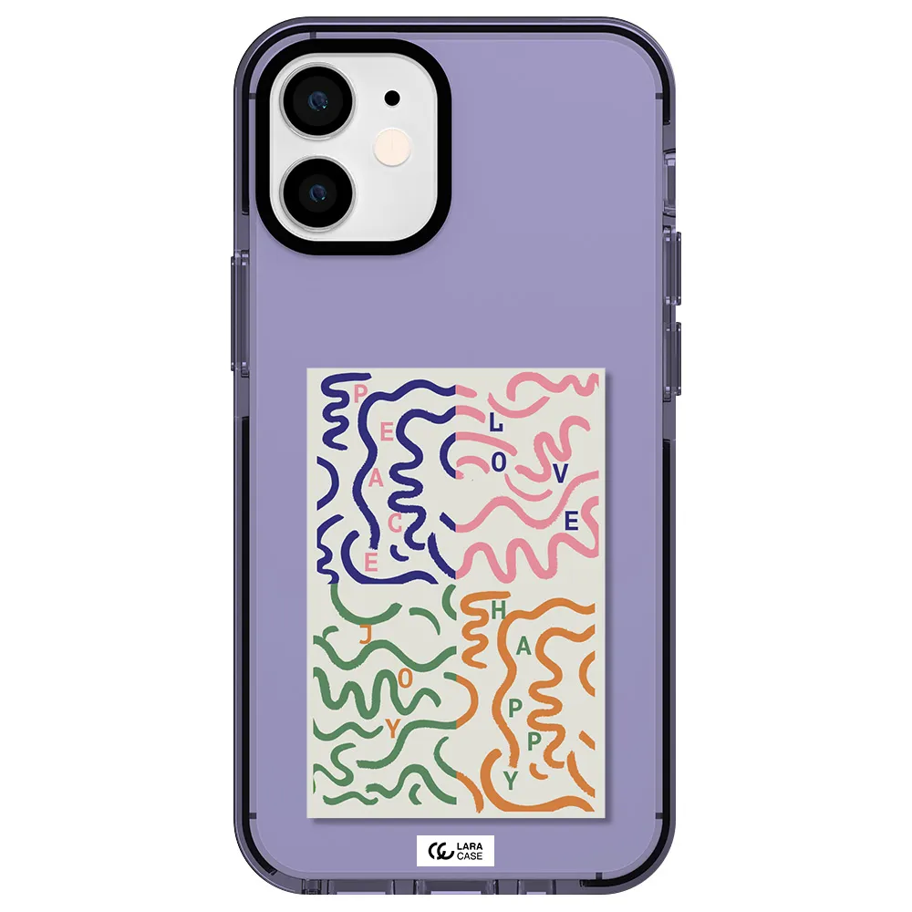 Peace,Love,Joy,Happy Apple iPhone 12 mini impact Lilac Case