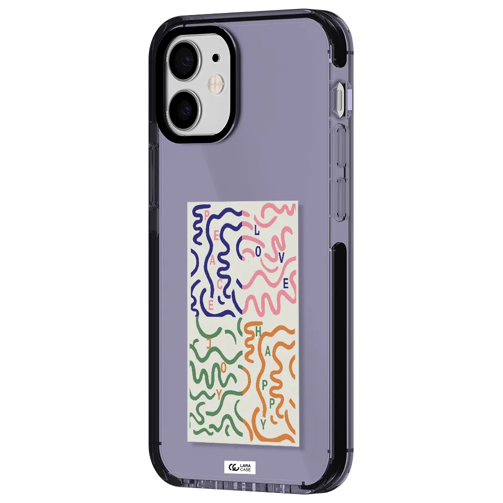 Peace,Love,Joy,Happy Apple iPhone 12 mini impact Lilac Case
